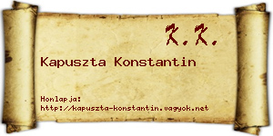 Kapuszta Konstantin névjegykártya